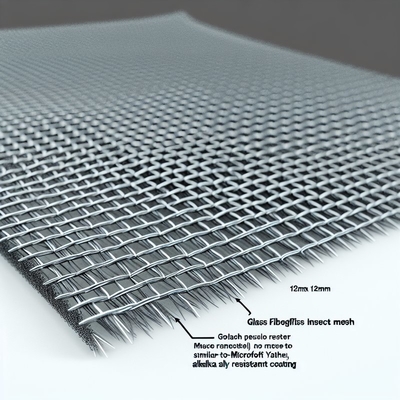Mái côn trùng bằng sợi thủy tinh kháng kiềm 12mm × 12mm Dây dệt đơn giản